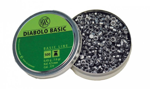 Пульки RWS Diabolo Basic 4,5 мм, 0,45г (500 шт./бан.)